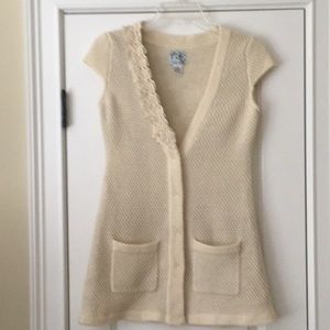 Cap Sleeve 100% Wool Long Sweater
